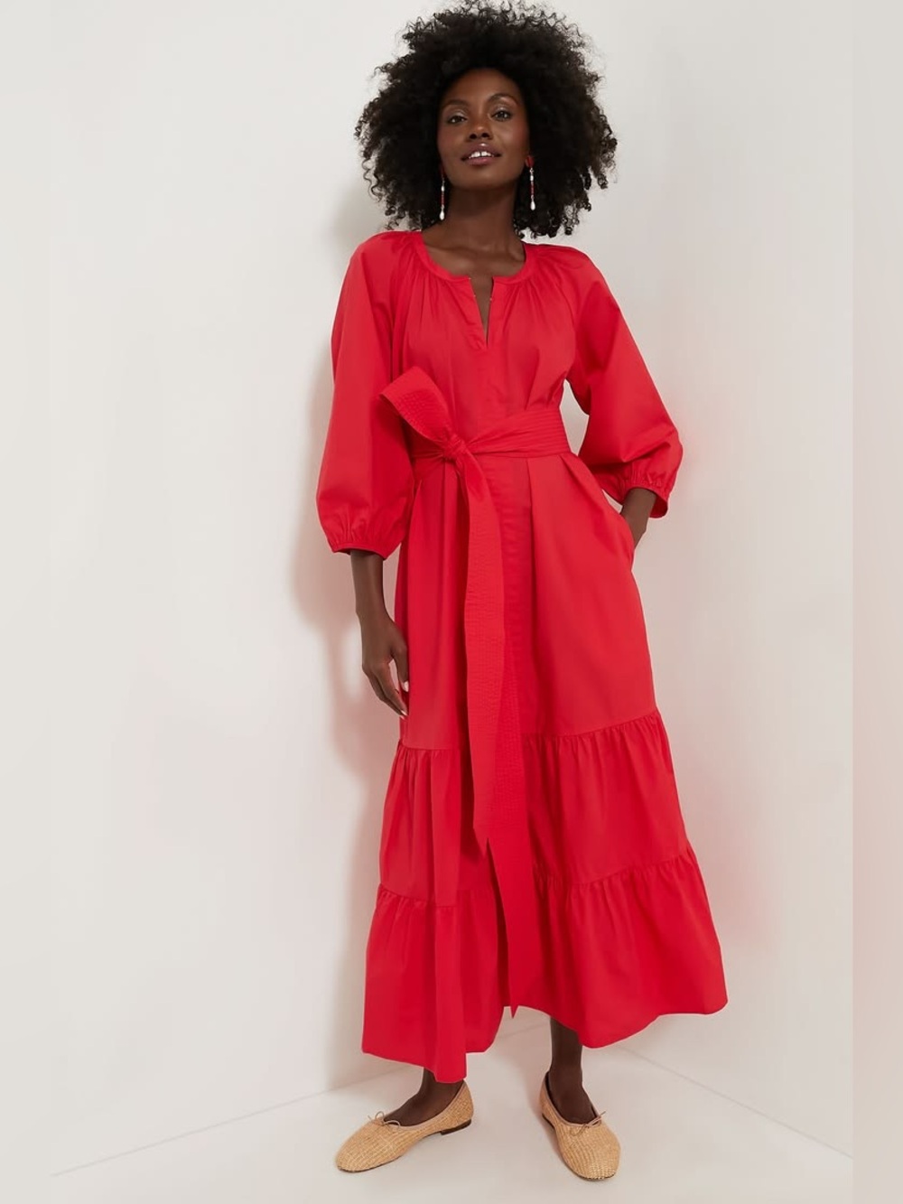 TUCKERNUCK Red Lyles Dress Size L Retail $228 Tuckernuck